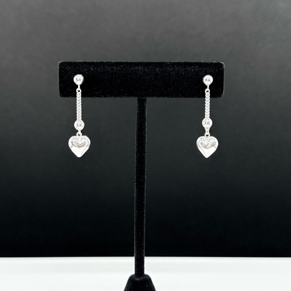 Sterling Silver Heart Drop Earrings